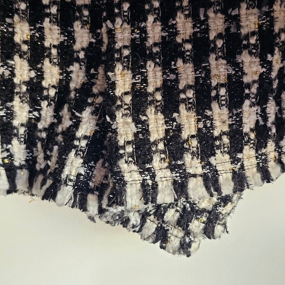 House of Harlow Houndstooth Tweed Boucle Skort Skirt Gold Buttons Wool Blend XL - Picture 9 of 12